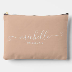 Chique Minimal Zand Beige Persoonlijke Bruidsmeisj Etui