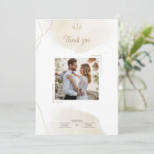 Chique minimale aangepaste foto dank u bruiloft bedankkaart (Staand voorkant)