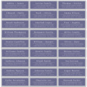 Chique minimale blauwe adreslabels voor bruiloftsg sticker (Voorkant)