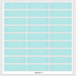 Chique minimale blauwe adreslabels voor bruiloftsg sticker