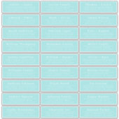 Chique minimale blauwe adreslabels voor bruiloftsg sticker (Voorkant)