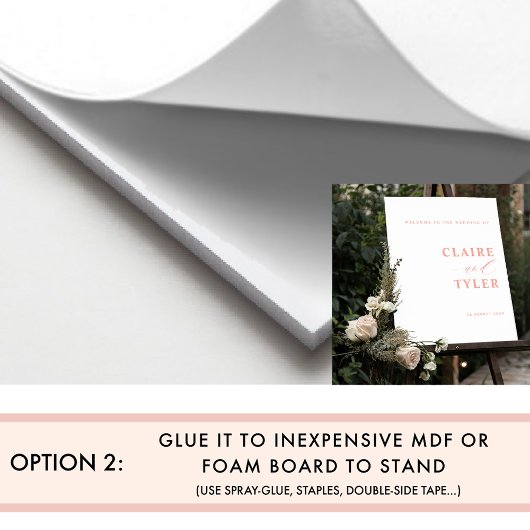 Chique minimale blush roze perzik bruiloft welkom  poster