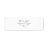 Chique & Minimale Bruiloft Paar Retouradres Label (Voorkant)