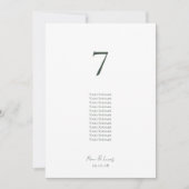 Chique minimale bruiloft tafel nummer & gastenlijs feestdagenkaart (Voorkant)