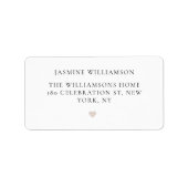 Chique minimale eenvoudige witte retour adres etiket (Voorkant)