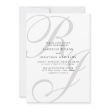 Chique minimale foto zwart wit monogram bruiloft