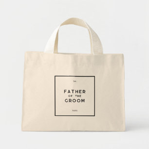 Chique minimale Franse monogram vader van de bruid Mini Tote Bag