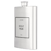 Chique minimale Franse Zwart & Wit Beste Man Naam Flacon (Links)