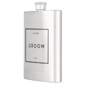 Chique minimale Franse zwart-wit bruidegom naam Flacon (Links)