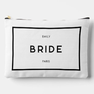 Chique minimale Franse zwart-wit bruidsnaam Etui