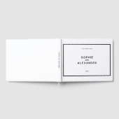 Chique minimale Franse zwart-wit bruiloft Memento Gastenboek (Volledig)