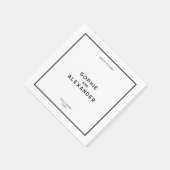 Chique minimale Franse zwart-wit bruiloft Servet (Hoek)