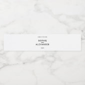 Chique minimale Franse zwart-wit bruiloft Waterfles Etiket (Enkel label)