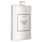 Chique Minimale Franse Zwart & Wit Groomsman Naam Flacon (Rechts)