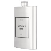 Chique Minimale Franse Zwart & Wit Groomsman Naam Flacon (Links)