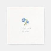 Chique & Minimale Stoffige Blauwe Hydrangea Bruilo Servet (Voorkant)