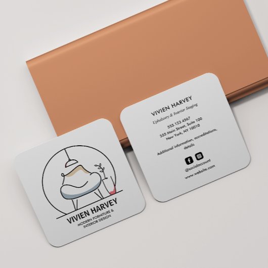 Chique minimale thuis staging meubels & inrichting vierkante visitekaartje
