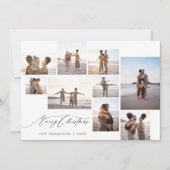 Chique Minimalist 9 Fotocollage Vrolijk Kerstfeest Feestdagenkaart (Voorkant)