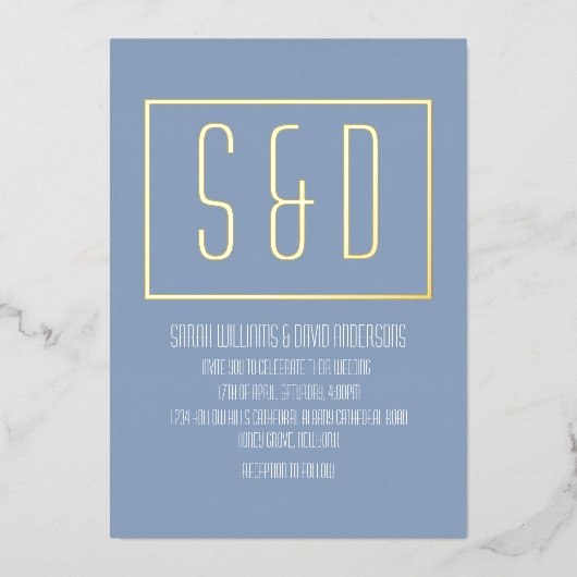 Chique minimalistisch modern script folie uitnodiging (Voorkant)