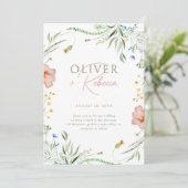 Chique minimalistische Boho Waterverf Wildflower b Kaart (Staand voorkant)