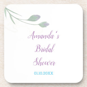 Chique Minimalistische Bruiloftsshower Bloemen Bier Onderzetter