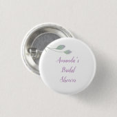 Chique Minimalistische Bruiloftsshower Bloemen Ronde Button 3,2 Cm (Voorkant /achterkant)