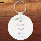 Chique Minimalistische Bruiloftsshower Bloemen Sleutelhanger (Voorkant)