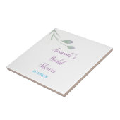 Chique Minimalistische Bruiloftsshower Bloemen Tegeltje (Zijkant)