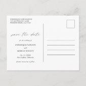 Chique Minimalistische Eenvoudige Foto Bruiloft Sa Aankondigingskaart (Achterkant)