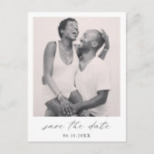 Chique Minimalistische Eenvoudige Foto Bruiloft Sa Aankondigingskaart (Voorkant)