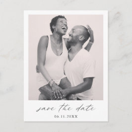 Chique Minimalistische Eenvoudige Foto Bruiloft Sa Aankondigingskaart