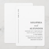 Chique minimalistische eenvoudige zwart en wit kaart (Voorkant / Achterkant)