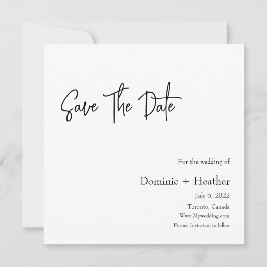 CHIQUE minimalistische elegantie Save The Date (Voorkant)