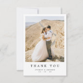 Chique Minimalistische Esblad Herfst Bruiloftsfoto Bedankkaart (Voorkant)