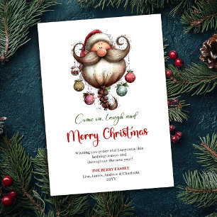 Chique Minimalistische Excentrieke Kerstman Aquare Feestdagenkaart