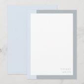 Chique Minimalistische Gepersonaliseerde Naam Blau Notitiekaartje (Voorkant / Achterkant)