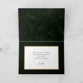 Chique minimalistische groene damast kerstfoto feestdagen kaart (Binnen)