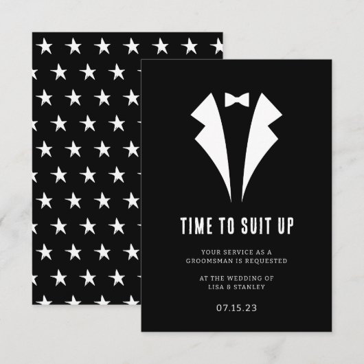 Chique minimalistische groomsman voorstel Kaart (Voorkant / Achterkant)