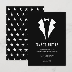 Chique minimalistische groomsman voorstel Kaart