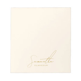 Chique Minimalistische Handgeschreven Gouden Scrip Notitieblok