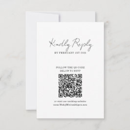 Chique Minimalistische Handgeschreven Script Huwel RSVP Kaartje