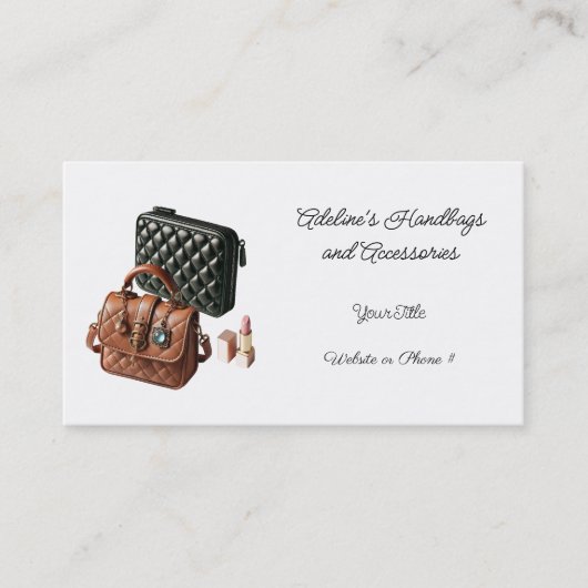 Chique Minimalistische Handtas Accessoires Zakelij Visitekaartje (Voorkant)