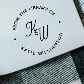 Chique minimalistische Initialen rond typografie b Rubberstempel