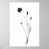 "Chique minimalistische inktbloem Poster - Abstrac (Voorkant)