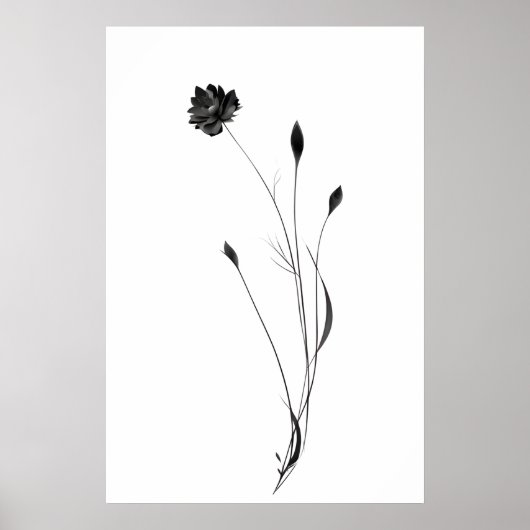 "Chique minimalistische inktbloem Poster - Abstrac (Voorkant)