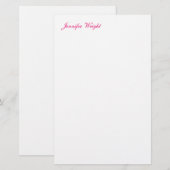 Chique minimalistische kalligrafie aangepaste naam briefpapier (Voorkant / Achterkant)