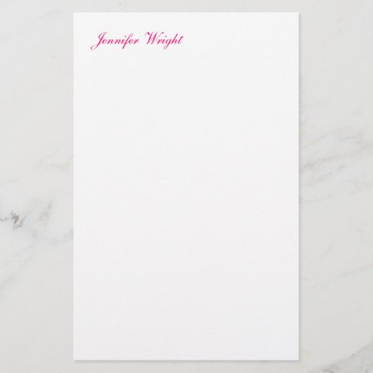Chique minimalistische kalligrafie aangepaste naam briefpapier (Voorkant)