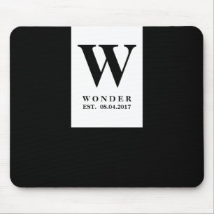 Chique Minimalistische Monogram   Zwarte Huwelijks Muismat