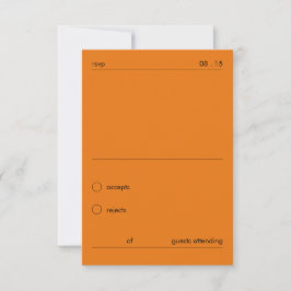 Chique Minimalistische Oranje Trouw-RSVP  RSVP Kaartje