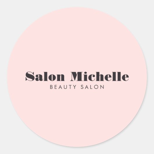 Chique minimalistische pastel roze ronde sticker (Voorkant)